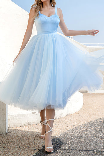 Luolandi Unique A Line Sleeveless Sweetheart Graduation Dress Tulle Homecoming Dress Lovely Prom Dress